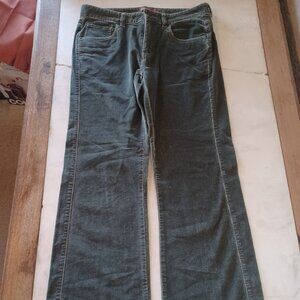 Vintage Lee Green Corduroy Pants Size 9/10M 32” Waist Soft Cotton Blend